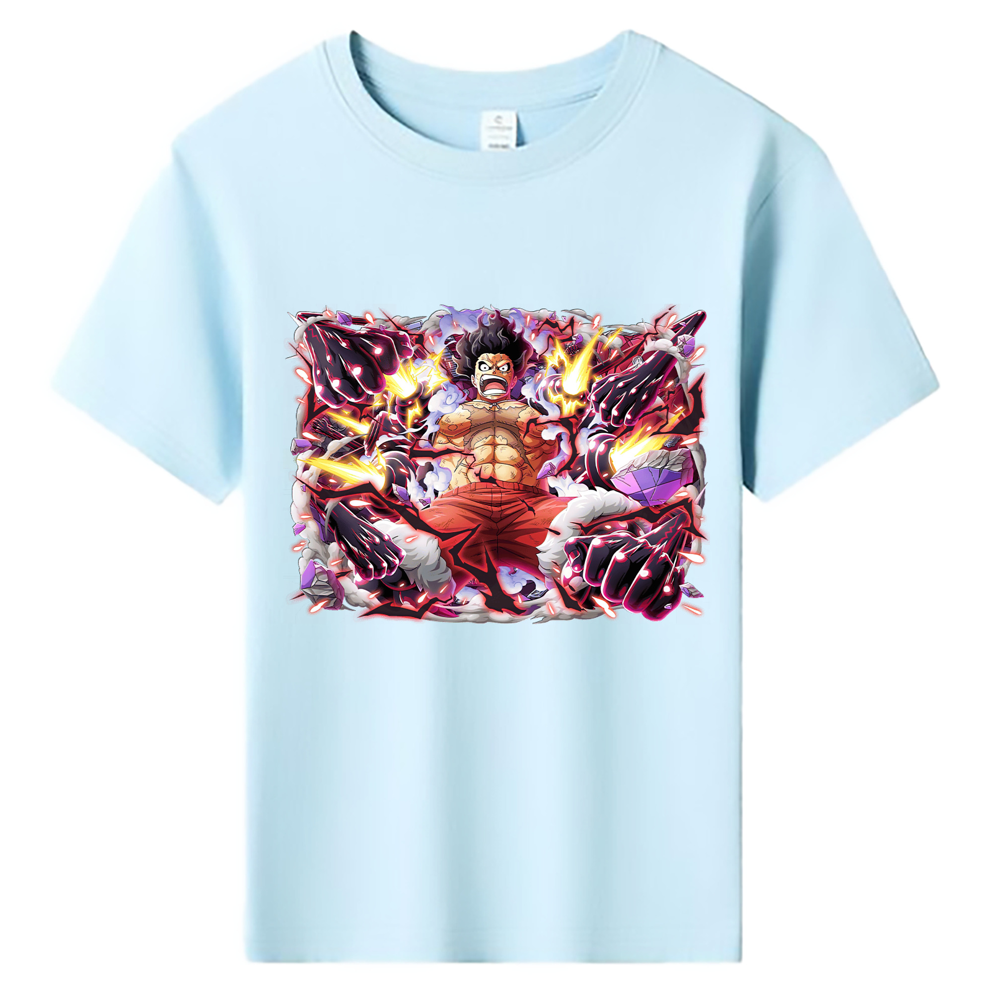 ワンピース モンキー・D・ルフィ ONE PIECE Monkey D. Luffy 綿100％キッズTシャツ（フロントプリント）
